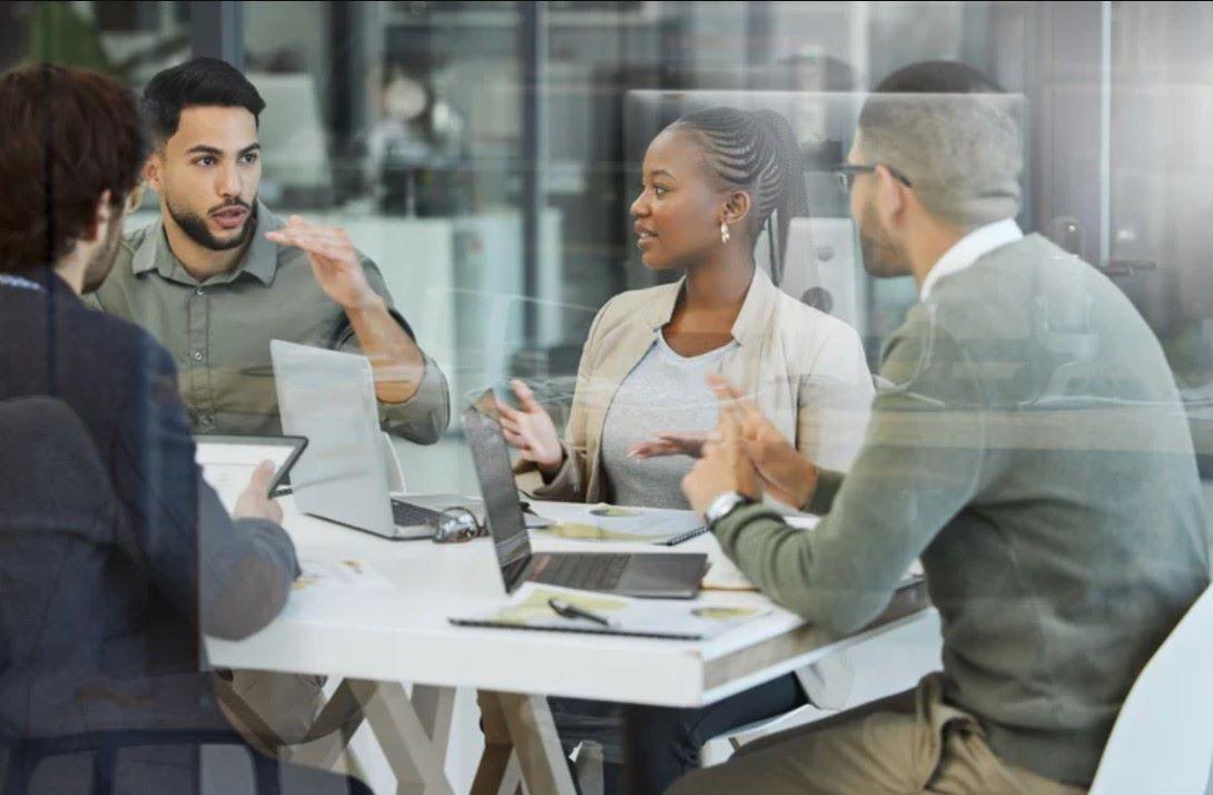 team planning in conference room